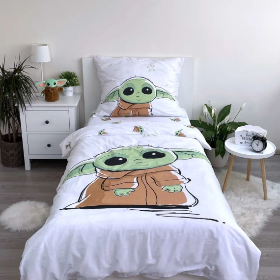 Pościel dziecięca bawełniana Star Wars Baby Yoda Jerry Fabrics