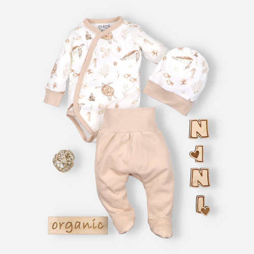 Body kopertowe z bawełny organicznej Turtles Nini druk