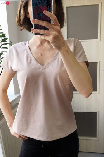 Bluzka ciążowa i do karmienia z krótkim rękawem Two Ways Milk&Love dusty cedar