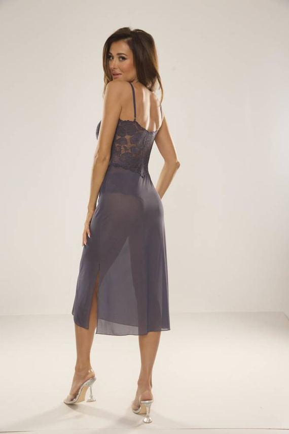 Długa Koszula nocna 469 Alison Forex - szary