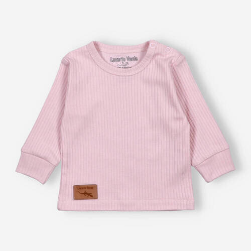 Bluzka z dzianiny prążkowej Lagarto Verde - różowy