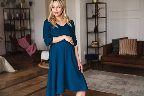 Sukienka ciążowa i do karmienia Lovely Dress Midi Milk&Love poseidon