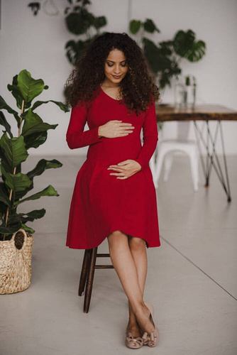 Sukienka do karmienia Mama Milk&Love karminowa czerwień