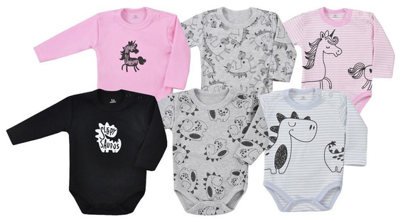 "Sleepysaurus" Bawełniane body niemowlęce Koala-c.róż