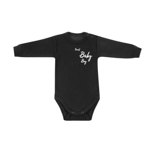 "Black & White - Boy" Body z długim rękawem Terjan - czarny