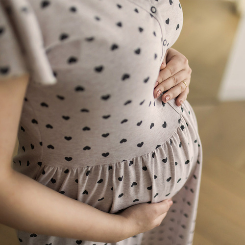 Koszula Nocna ciążowa i do karmienia Linda  Eevi- beżowa 