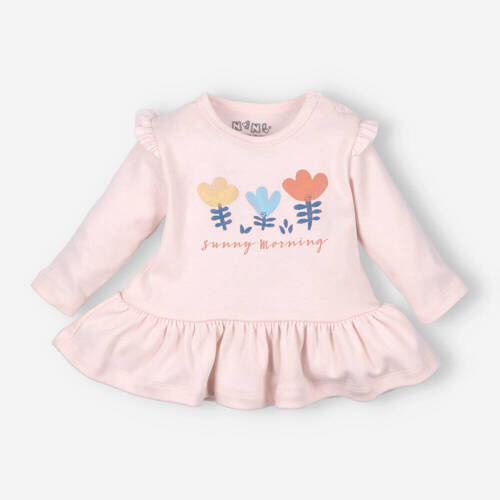 Tunika z bawełny organicznej Tęczowy Ogród Nini- różowa