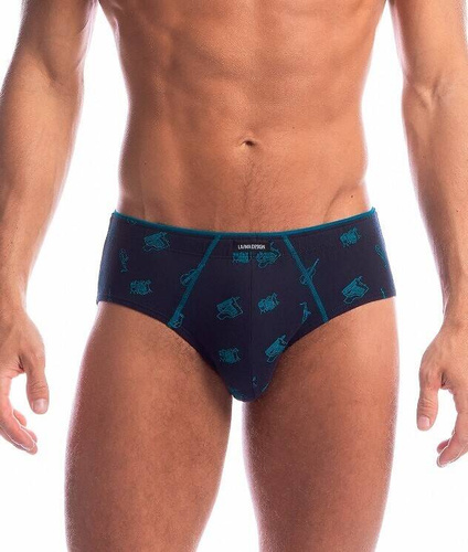 Slipy męskie M-1032 GP Lama granatowo niebieski