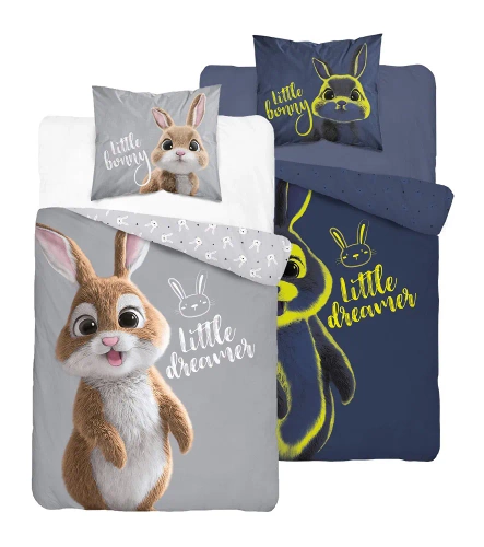 Pościel bawełniana świecąca w ciemności 4635 A Fluo 35 Królik Detexpol  