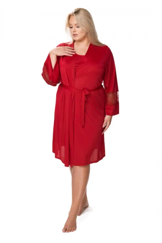 Szlafrok peniuar 86375 Paula Mewa burgundowy