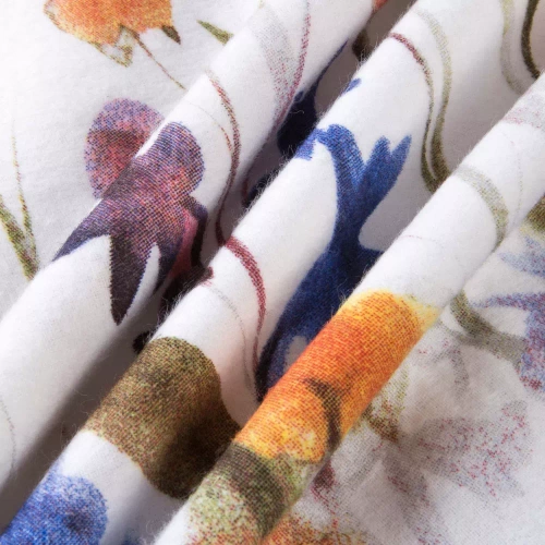 31512/1 Darymex Flanelove biała kolorowa kwiaty– komplet pościeli flanelowej, 100% bawełna, ciepła i przytulna