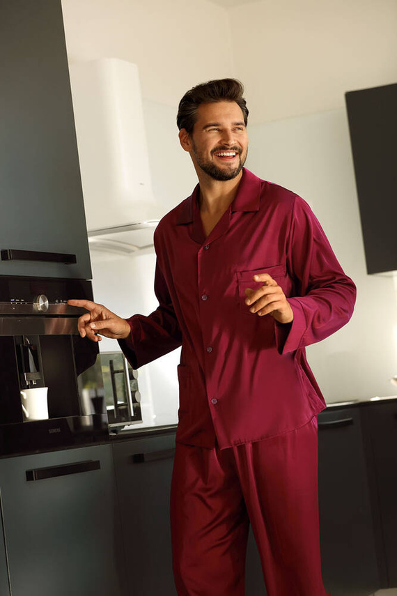 Komplet satynowy Lukas - bordo