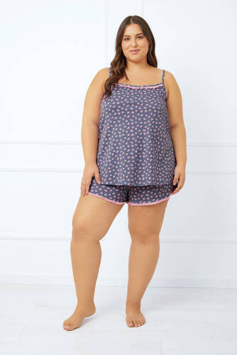 Piżama Damska wąskie ramiączko, spodenki Tiana Italian Fashion - druk