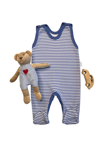 Mamatti SC13630 – śpiochy niemowlęce granatowe w paski, z bawełny