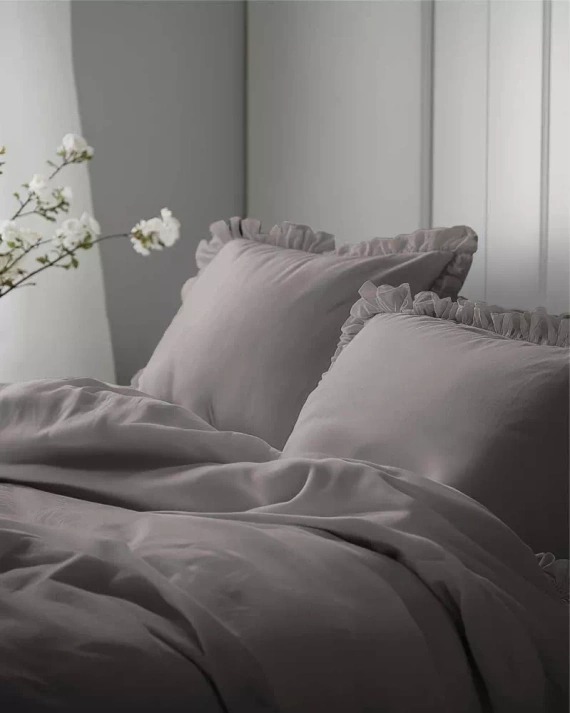 Pościel bawełniana Pure 23 jednobarwna Detexpol szary ciemny