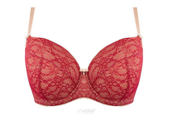 Biustonosz usztywniany Tess Unikat bordowy/beżowy