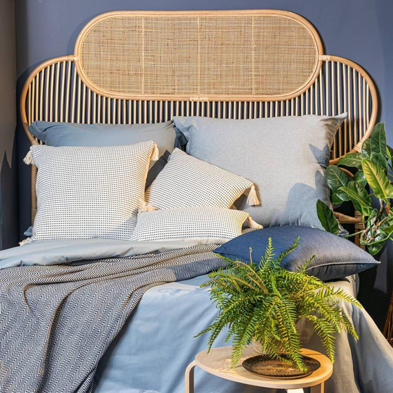 Poszewka z grubej tkaniny bawełnianej Palermo Eurofirany granatowy