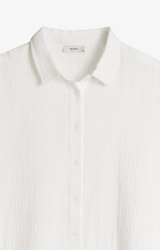 HLP-476 Piżama Damska rozpinana muślinowa Atlantic - ecru