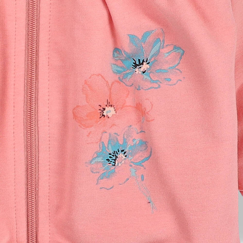 Bluza dresowa z bawełny organicznej Flowers Nini łososiowy