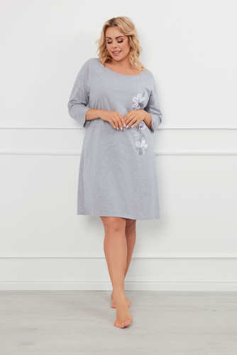 Koszula nocna z rękawem 3/4 Ibena Italian Fashion - melanż