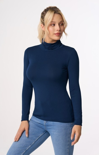 Beverly Bluzka damska z golfem Babell - granatowa