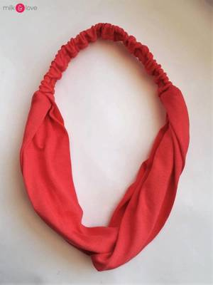 Opaska do włosów na gumce Milk&Love koralowy