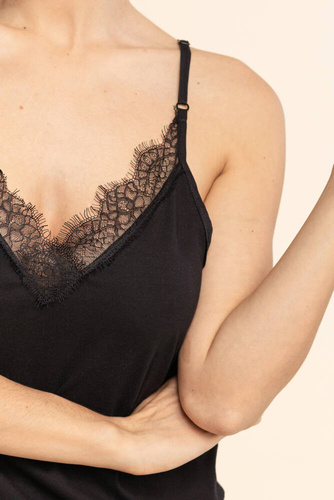 Kombinezon damski z koronką 30 Bonamera czarny 