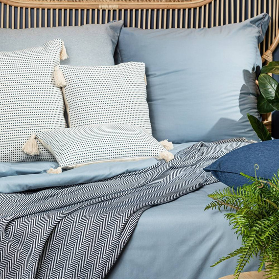 Poszewka z grubej tkaniny bawełnianej Palermo Eurofirany granatowy