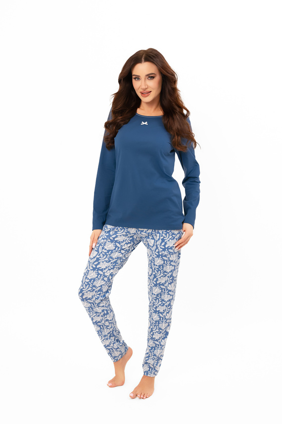 Piżama damska Boma – elegancja i wygoda w naturalnym stylu Italian Fashion - jeans/druk 