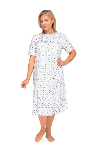 Martel Bogna I 203 – koszula nocna bawełniana damska, na guziki-32 błękitny