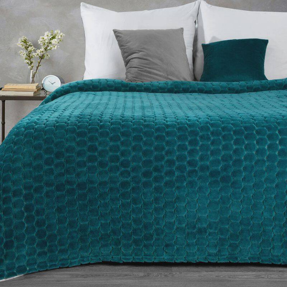 Koc narzuta z mikrofibry Zoe Eurofirany niebieski