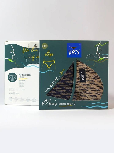 Slipy męskie MPC 821 2-pak Key - brązowy- granatowy