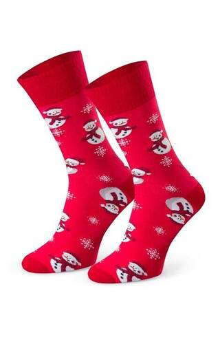 Art.136 Skarpety Świąteczne Męskie Steven - 141 czerwone