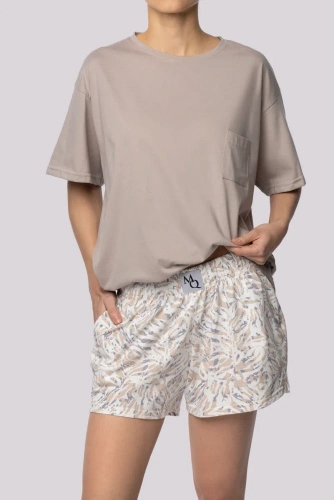 Piżama damska Joy shortsleeve Mona palm beige 