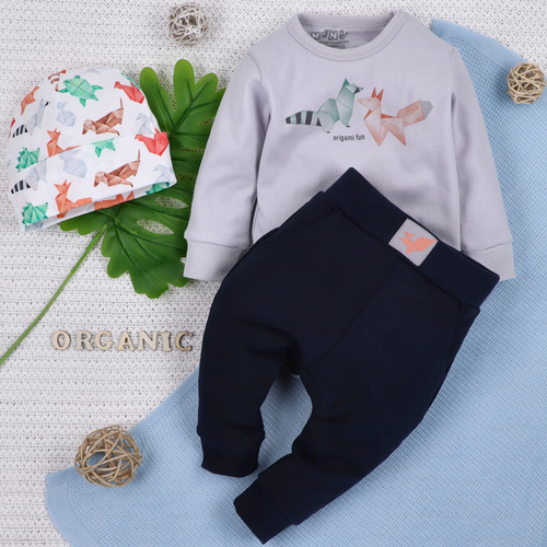 Body z bawełny organicznej Fun Origami Nini szary