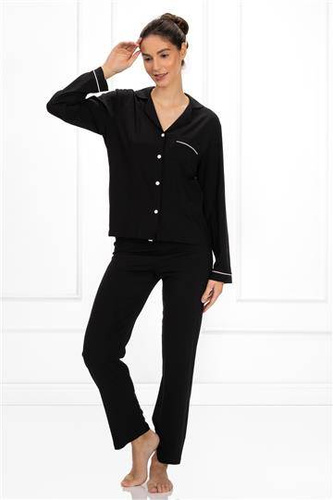 Piżama damska rozpinana Paris Momenti Per Me black