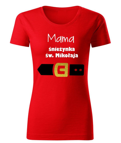 Koszulka damska świateczna "Mama śnieżynka św. Mikołaja" Moocha