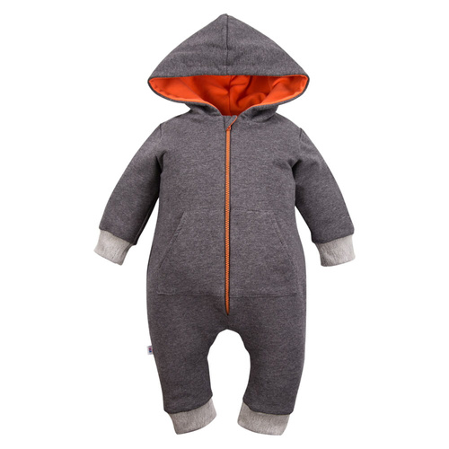 Pajac z kapturem kombinezon Hallo Eevi - grafit