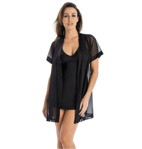 Damski szlafrok Mona Teyli - czarny