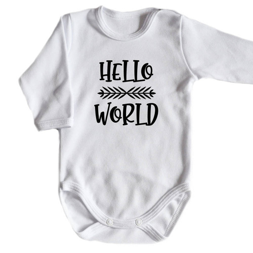 "Hello World" body długi rękaw Moocha czarny