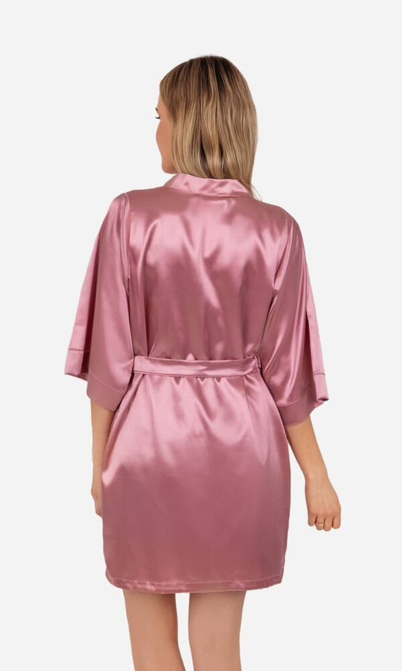 Szlafrok damski satynowy Vesna ByShelly - brudny róż