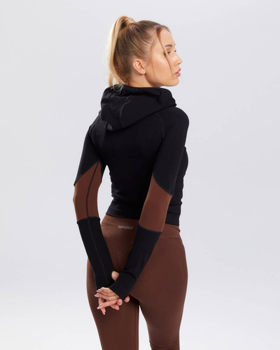 Bluza sportowa damska Adapt Spaio coffee/black 