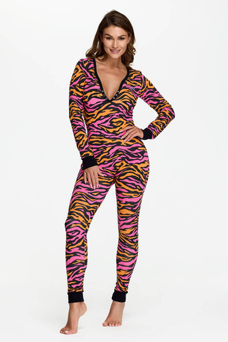 Kombinezon damski 28 Zebra Bonamera różowo-pomarańczowo