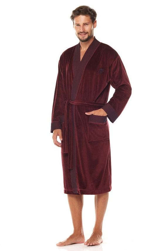 Szlafrok męski 2050 Royal L&L - grafit