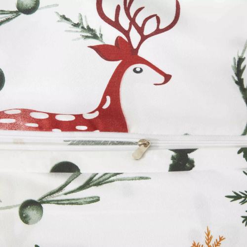 Spod Igły i Nitki Christmas Forest Pościel mikrosatynowa świąteczna I25 biała– miękka mikrofibra, zamek błyskawiczny