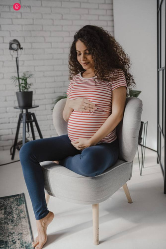 Bluzka do karmienia i ciążowa z krótkim rękawem Milk Shirt Milk&Love w biało-czerwone paski