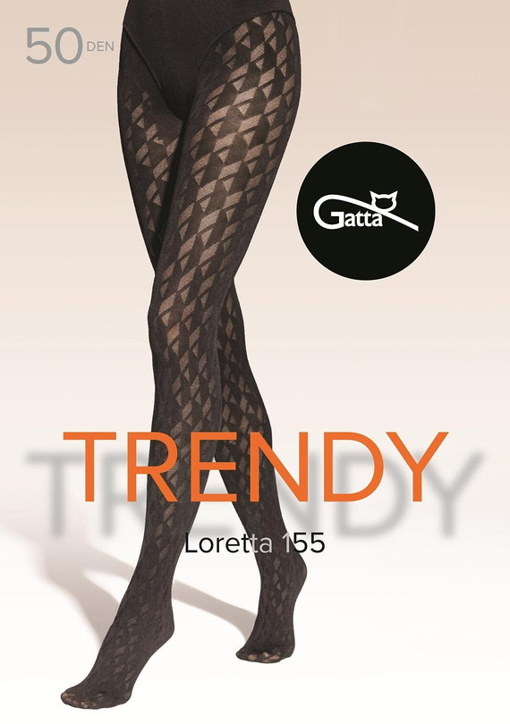 Loretta 155 Gatta – rajstopy wzorzyste, geometryczny deseń, 50 den