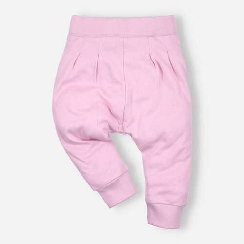 Spodnie dresowe z bawełny organicznej Leniwiec Nini różowy 