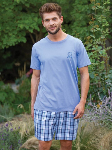  Piżama Męska MNS 455   Key niebieski