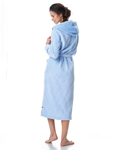 Długi Szlafrok Damski LGL 803 Key niebieski 